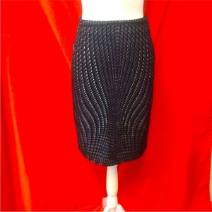 Diane Von Furstenberg knit Nae skirt hypnotic print black size 4